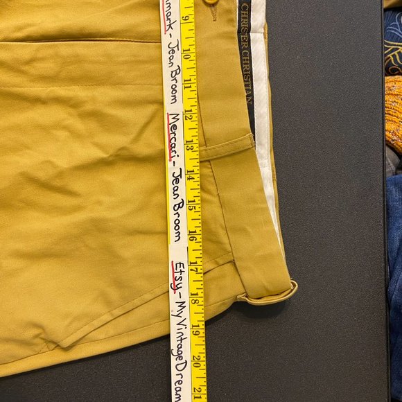PETER CHRISTIAN Mens W 36 L 30 Mustard Flat Front Chinos Pants - Picture 11 of 13